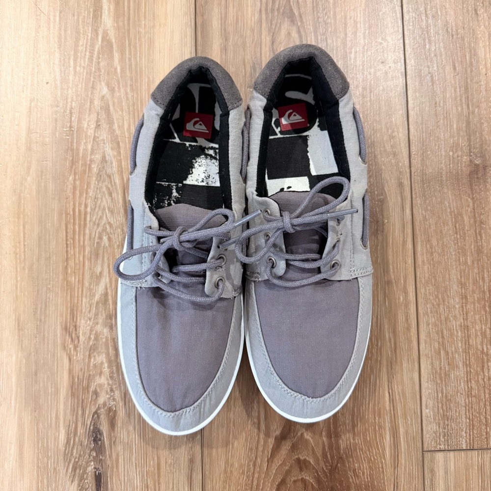 Quiksilver Surfside Boat Shoes Men’s 9 Grey Coastal Skater Y2K